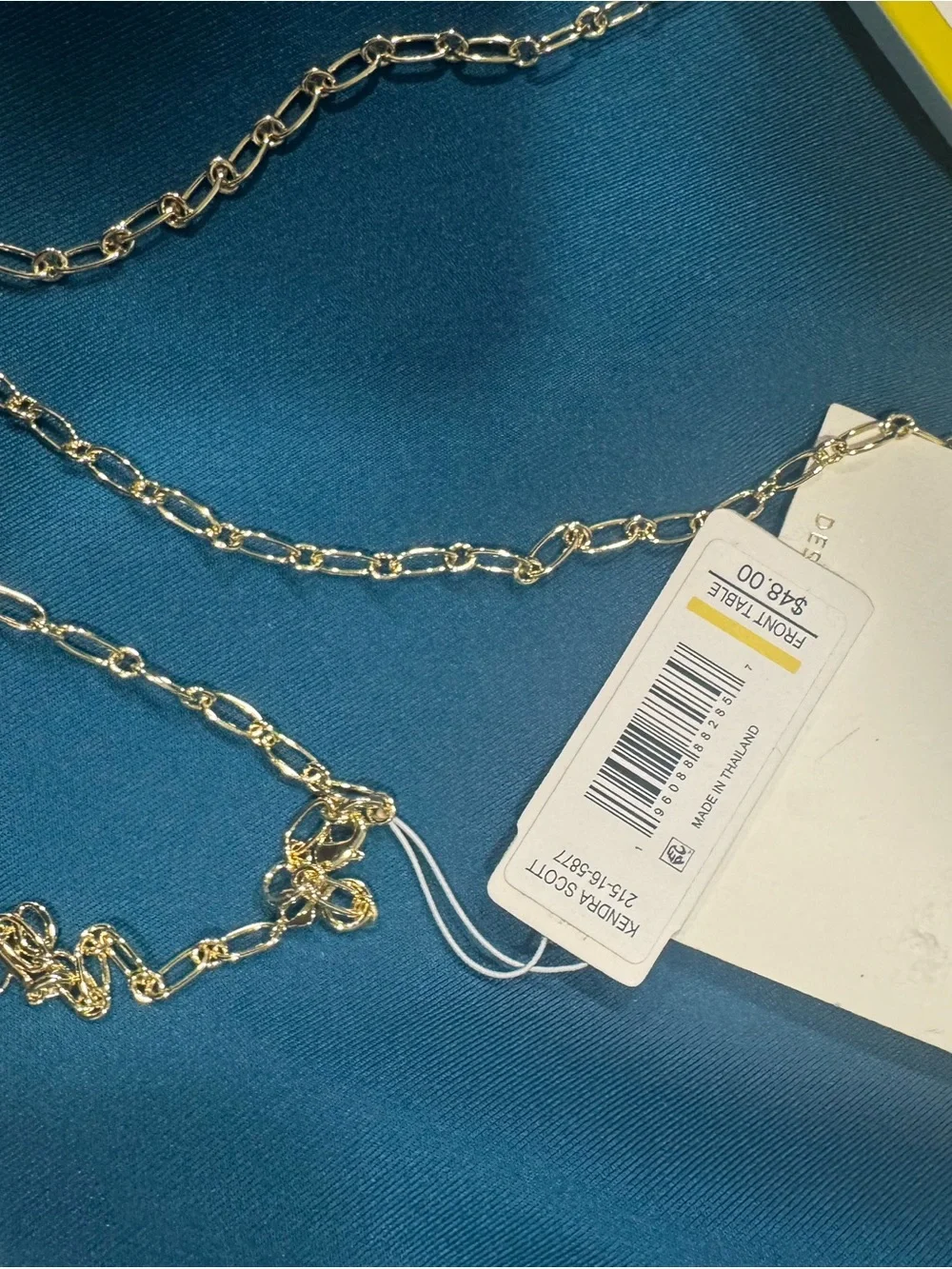 Kendra Scott Gold Link Chain Necklace  earrings and bracelet- Shiny Gold Finish